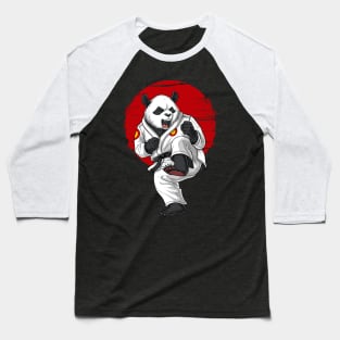 Panda Bear Karate Baseball T-Shirt